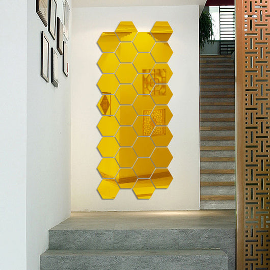 Espejo Hexagonal Acrílico 3D - Adhesivo Decorativo de Pared con Efecto Cristal - Image 44