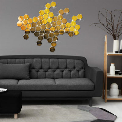 Espejo Hexagonal Acrílico 3D - Adhesivo Decorativo de Pared con Efecto Cristal - Image 47
