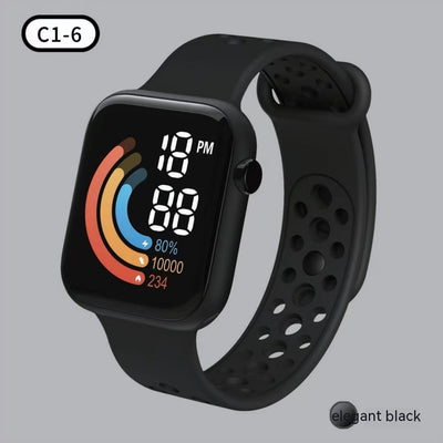 Reloj Digital Infantil Pantalla Rainbow LED Cuadrado - Image 23