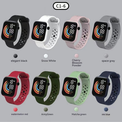 Reloj Digital Infantil Pantalla Rainbow LED Cuadrado - Image 27