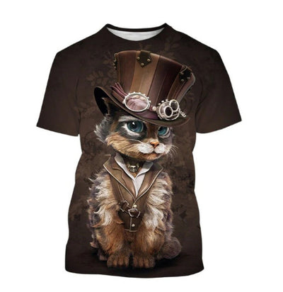 Playera para Hombre con Estampado 3D de Gatos Adorables - Image 31