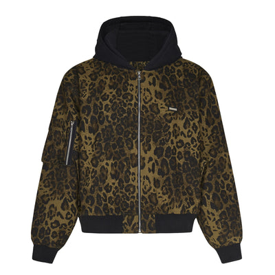 Conjunto Abrigo Vintage Leopardo con Capucha - Invierno Acolchado - Image 19
