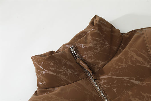 Abrigo de Cuero para Hombre con Forro Acolchado Splash-Ink - Image 27