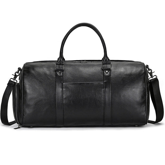 Bolsa de Viaje y Gimnasio en Cuero Genuino Negro para Hombre - Image 24