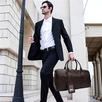 Bolsa de Viaje y Gimnasio en Cuero Genuino Negro para Hombre - Image 27