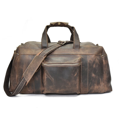 Bolsa de Viaje y Gimnasio en Cuero Genuino Negro para Hombre - Image 28