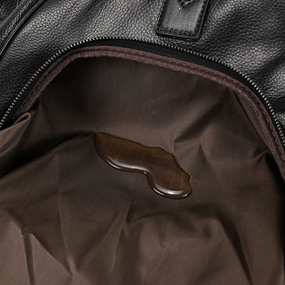 Bolsa de Viaje y Gimnasio en Cuero Genuino Negro para Hombre - Image 29