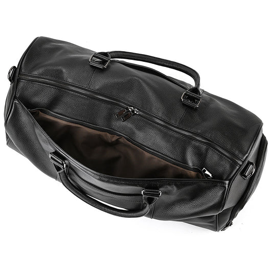 Bolsa de Viaje y Gimnasio en Cuero Genuino Negro para Hombre - Image 41