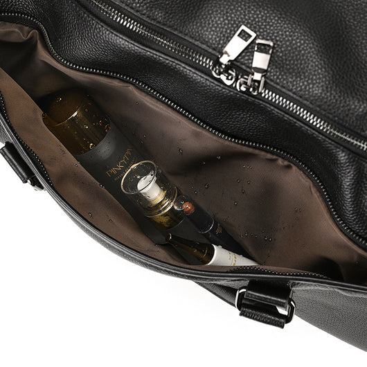 Bolsa de Viaje y Gimnasio en Cuero Genuino Negro para Hombre - Image 42
