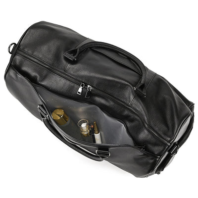 Bolsa de Viaje y Gimnasio en Cuero Genuino Negro para Hombre - Image 44