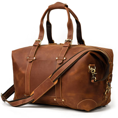 Bolsa de Viaje y Gimnasio en Cuero Genuino Negro para Hombre - Image 49