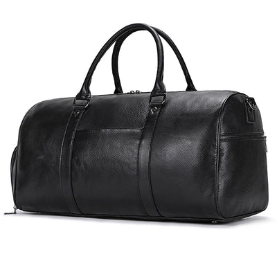 Bolsa de Viaje y Gimnasio en Cuero Genuino Negro para Hombre - Image 50
