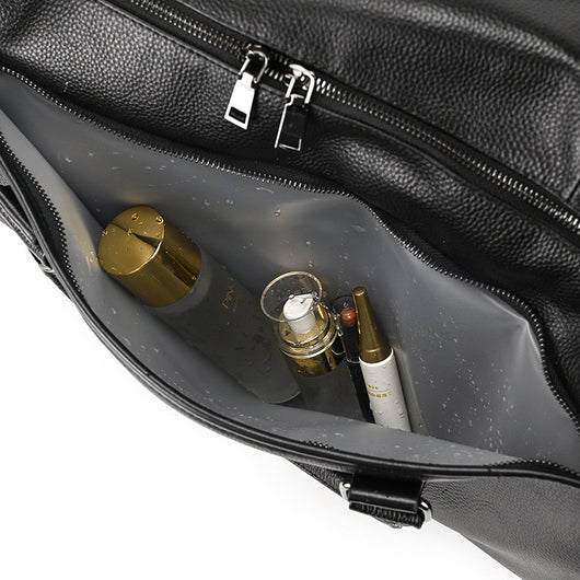 Bolsa de Viaje y Gimnasio en Cuero Genuino Negro para Hombre - Image 53