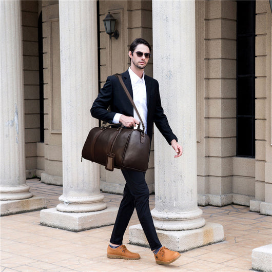 Bolsa de Viaje y Gimnasio en Cuero Genuino Negro para Hombre - Image 57