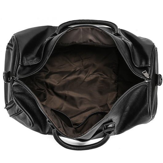 Bolsa de Viaje y Gimnasio en Cuero Genuino Negro para Hombre - Image 59