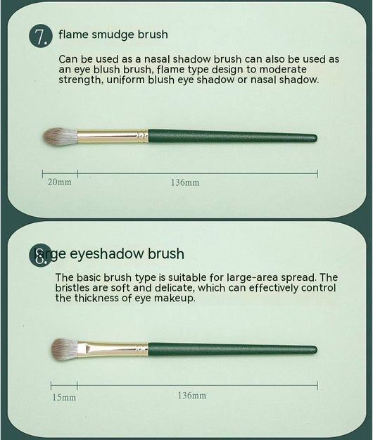 Set de 14 Brochas de Maquillaje Cloud Verde - Súper Suaves - Image 15