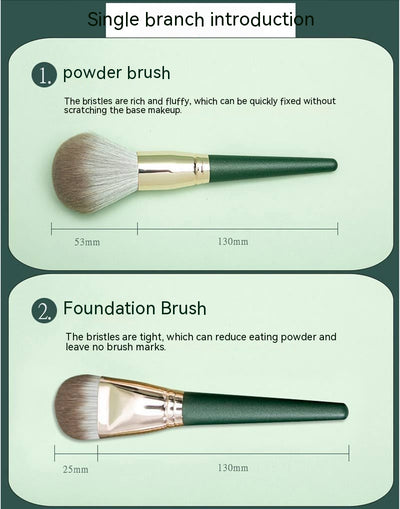 Set de 14 Brochas de Maquillaje Cloud Verde - Súper Suaves - Image 18
