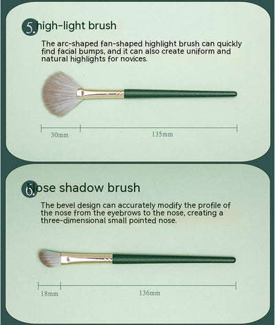 Set de 14 Brochas de Maquillaje Cloud Verde - Súper Suaves - Image 20