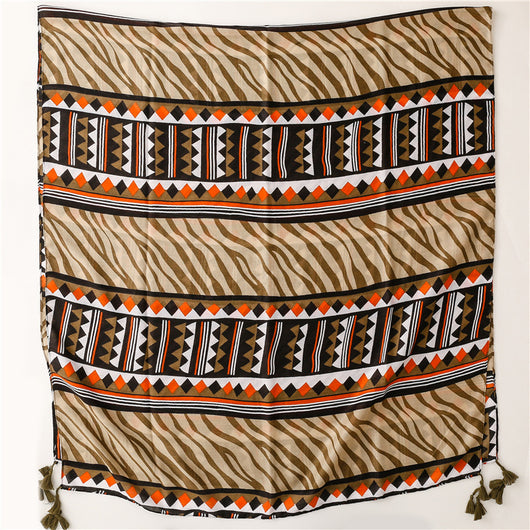 Pañuelo Étnico Retro de Algodón, Lino y Seda - Image 13