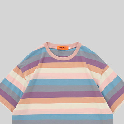 Camiseta Suelta de Rayas para Mujer - Manga Corta Verano - Image 12