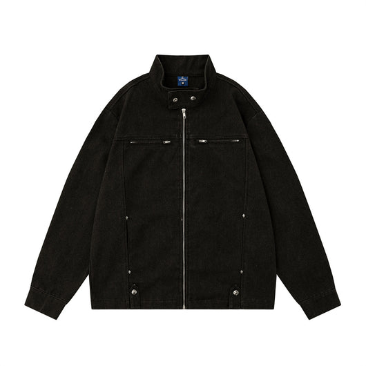 Chaqueta de Trabajo Hombre Cuello Alto Cremallera Suelta Primavera Otoño - Image 25