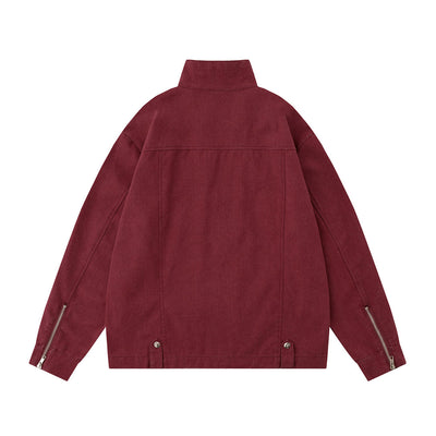 Chaqueta de Trabajo Hombre Cuello Alto Cremallera Suelta Primavera Otoño - Image 26
