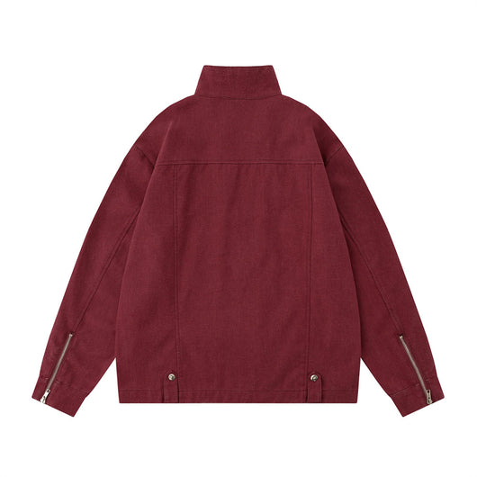 Chaqueta de Trabajo Hombre Cuello Alto Cremallera Suelta Primavera Otoño - Image 26