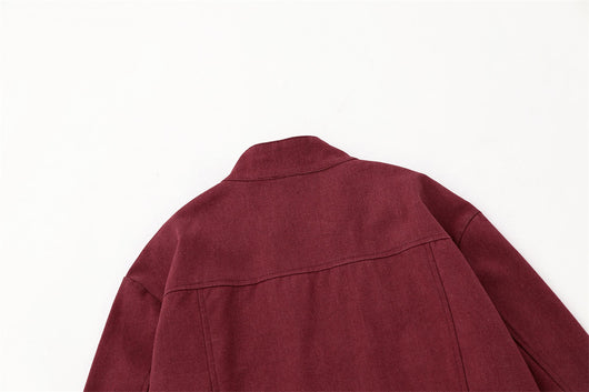 Chaqueta de Trabajo Hombre Cuello Alto Cremallera Suelta Primavera Otoño - Image 32