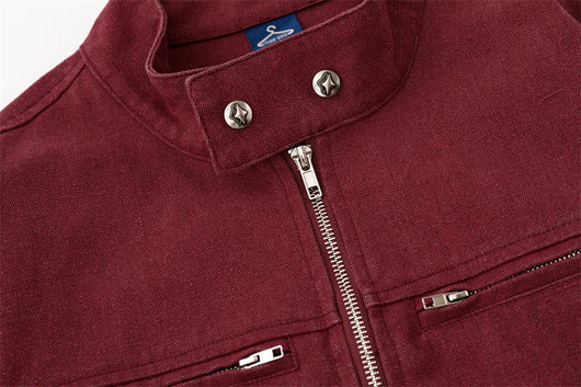 Chaqueta de Trabajo Hombre Cuello Alto Cremallera Suelta Primavera Otoño - Image 33