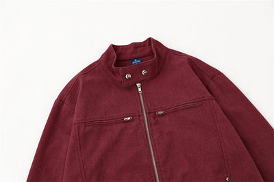 Chaqueta de Trabajo Hombre Cuello Alto Cremallera Suelta Primavera Otoño - Image 36