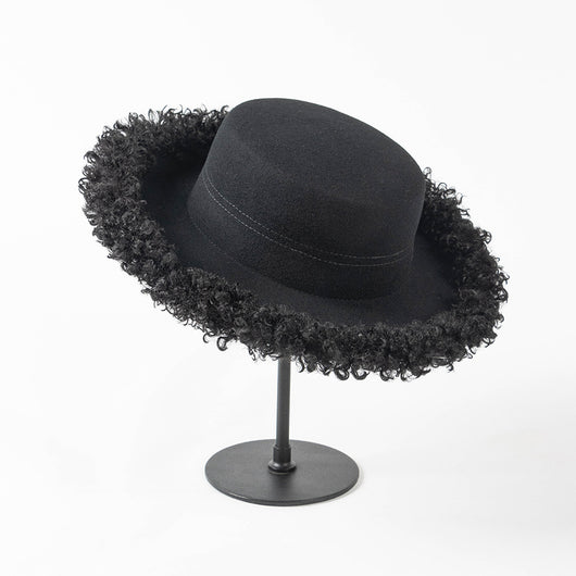 Sombrero de Lana Premium con Ala Rizada - Estilo Casual Invierno - Image 24