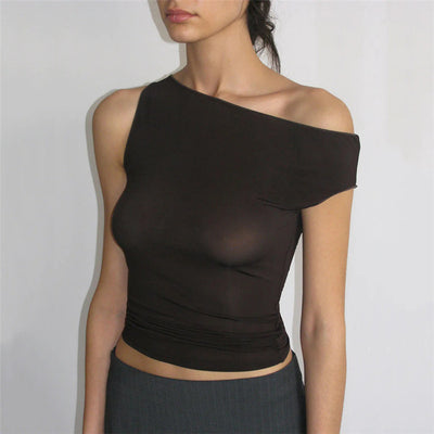 Chaleco Ajustado con Cuello Diagonal y Escote Descubierto - Image 40