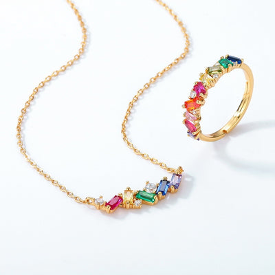 Collar de Plata 925 Arcoíris Lujo Japonés con Caramelos - Image 5
