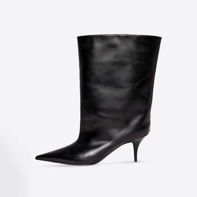 Botas de Tacón Alto Puntiagudo en Charol con Envolvimiento - Image 8