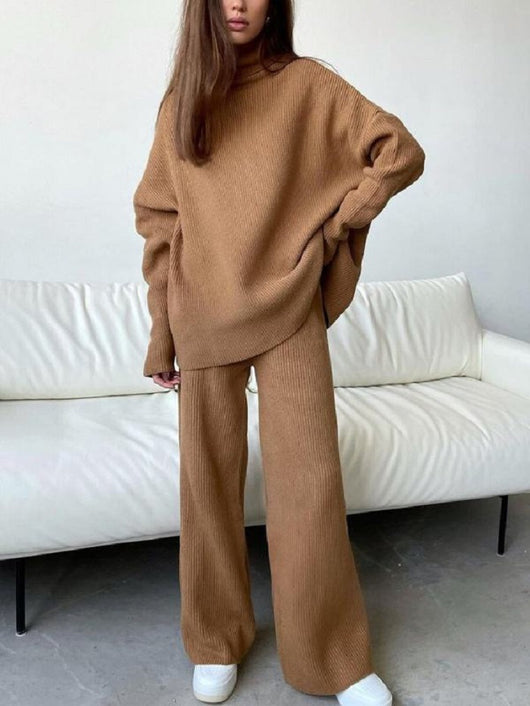 Pantalón Ancho de Talle Alto con Cuello Alzado y Mangas Largas - Image 10