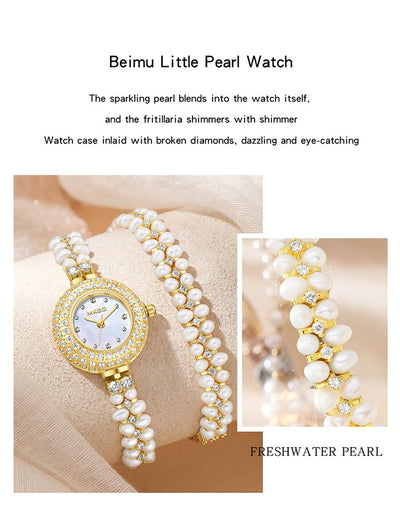 Reloj de Perla de Agua Dulce con Diamantes - Lujo Asequible para Mujer - Image 12