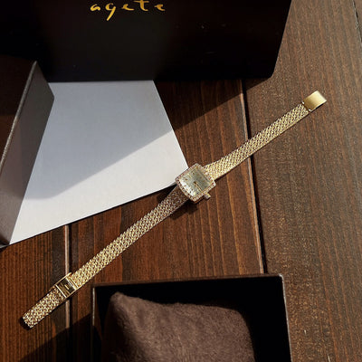 Reloj Cuadrado Dorado Zhonggu Mini - Elegancia Delicada - Image 13