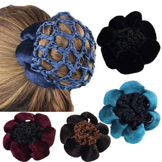 Banda de Danza Terciopelo Color Sólido con Malla para Cabello - Image 17