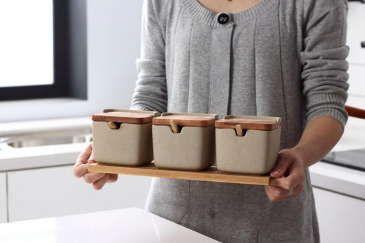 Set de 3 Recipientes de Cerámica Japonesa para Condimentos con Tapa - Image 18