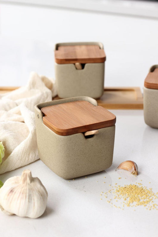 Set de 3 Recipientes de Cerámica Japonesa para Condimentos con Tapa - Image 21
