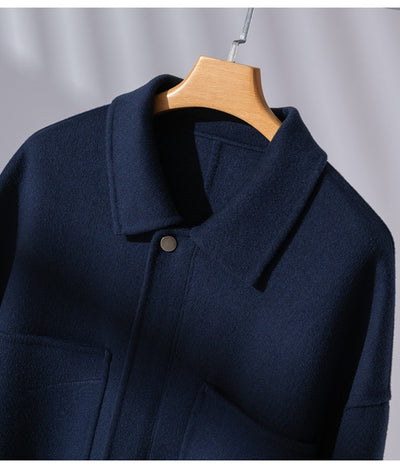 Chaqueta de Lana Doble Faz con Cierre de Solapa - Hombre Corta y Suelta - Image 29