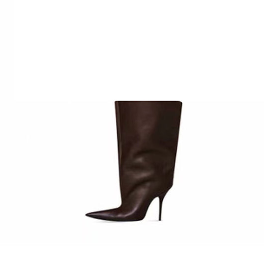 Botas de Tacón Alto Puntiagudo en Charol con Envolvimiento - Image 16
