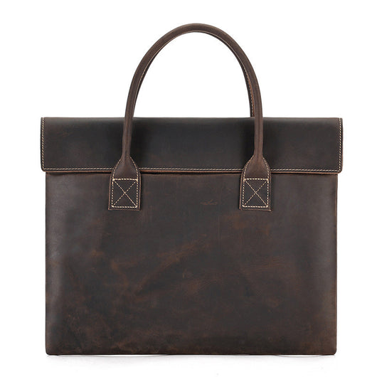 Bolso Portátil de Cuero Crazy Horse para Hombre - Image 13