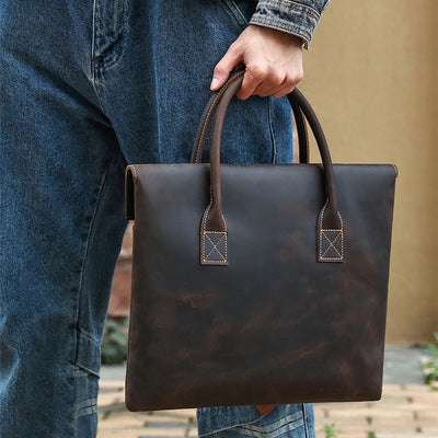 Bolso Portátil de Cuero Crazy Horse para Hombre - Image 17