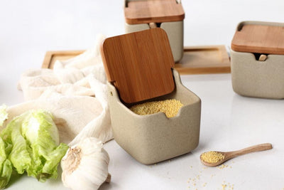 Set de 3 Recipientes de Cerámica Japonesa para Condimentos con Tapa - Image 32