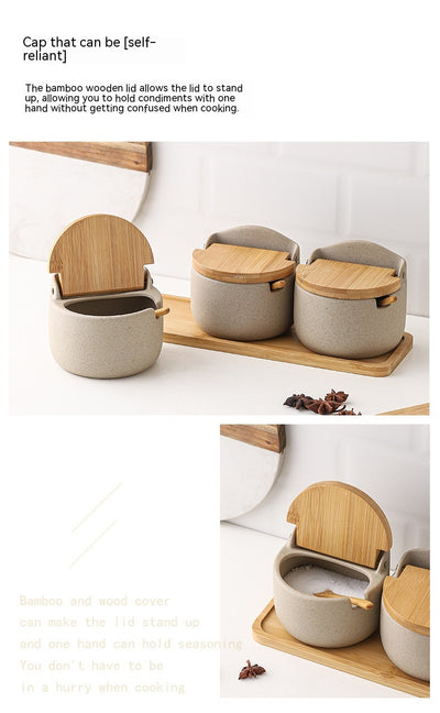 Set de 3 Recipientes de Cerámica Japonesa para Condimentos con Tapa - Image 41