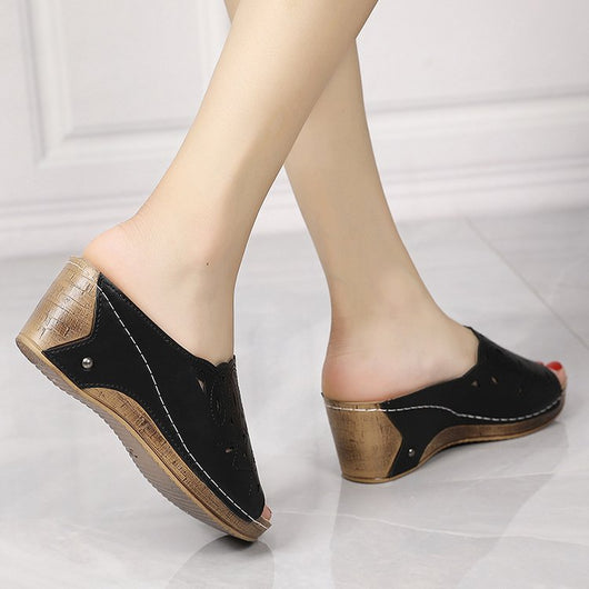 Sandalia Cuña Slip-On con Punta Abierta para Mujer - Image 60