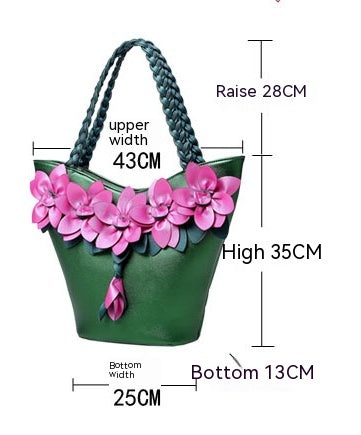 Bolsa Tote de Cuero BIRDS Diseñador con Flores - Cartera Vintage Composite para Mujer - Image 7