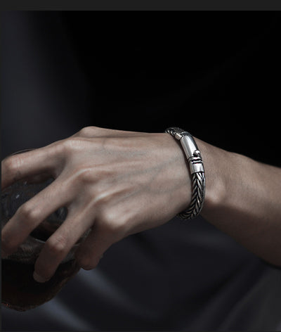 Pulsera Tejida en Plata S925 Estilo Quilla para Hombre - Image 21