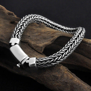 Pulsera Tejida en Plata S925 Estilo Quilla para Hombre - Image 22